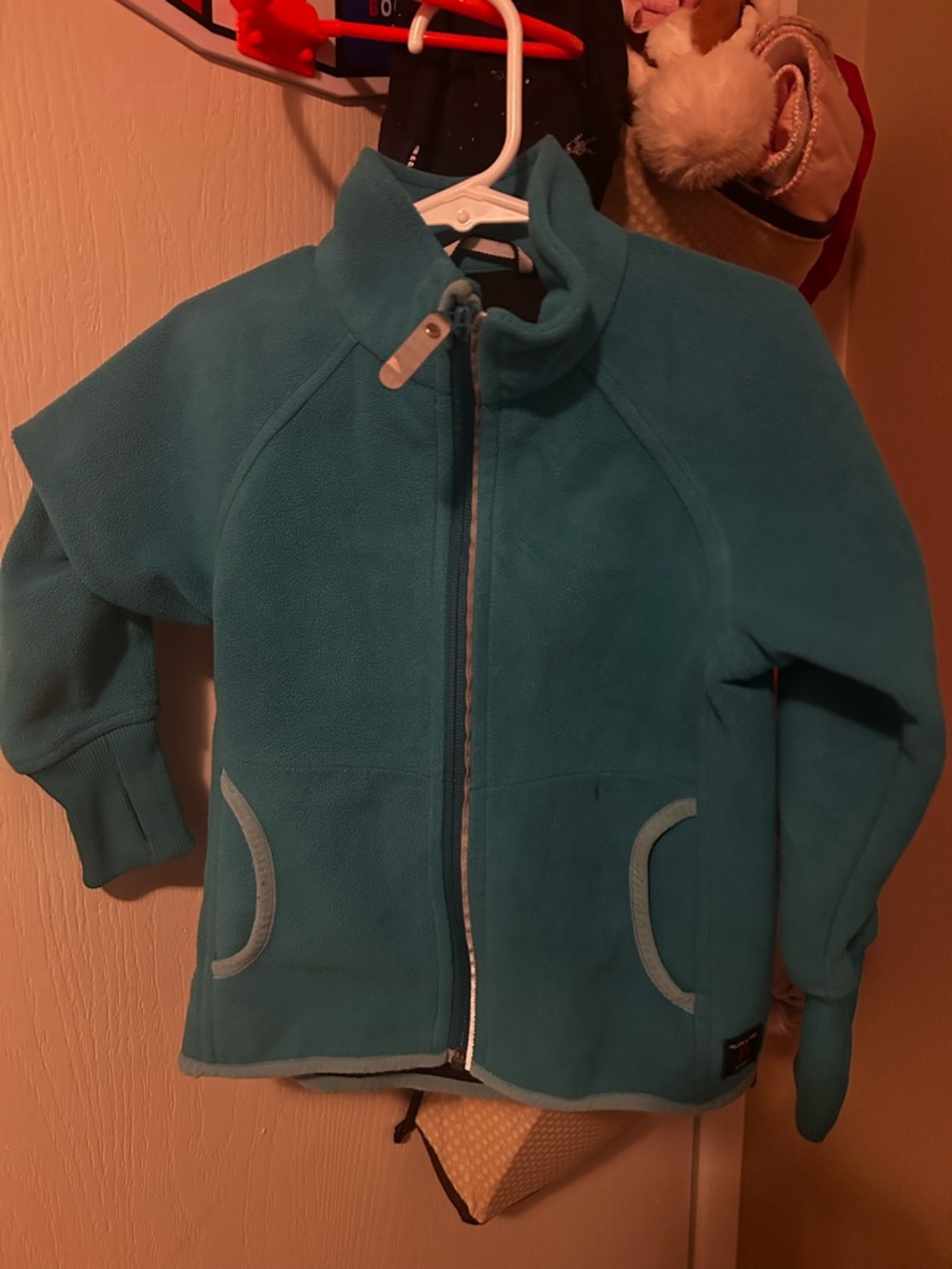 2-3 Y Kids Teal Fleece Jacket - Lightweight Zip-Up